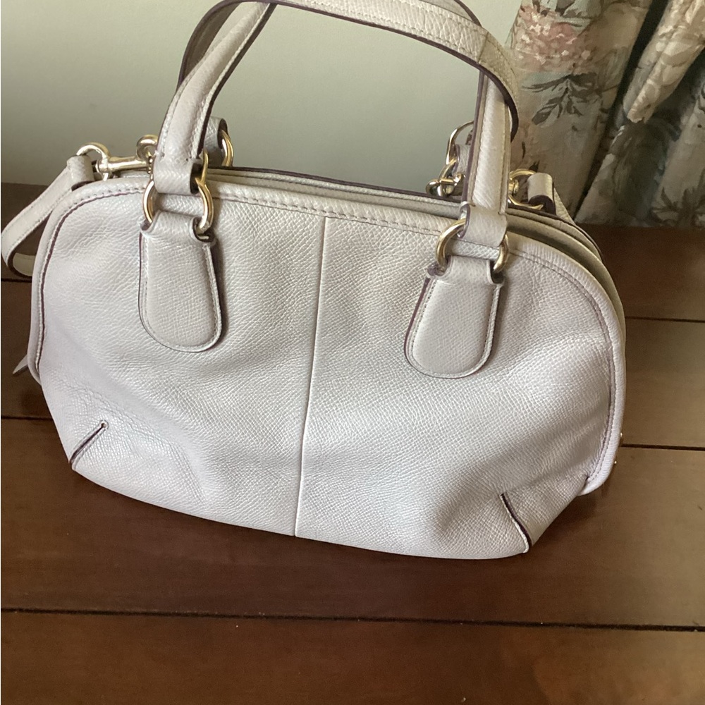 Coach Prince Street Mini Satchel gray Leather Handbag - Picture 4 of 5